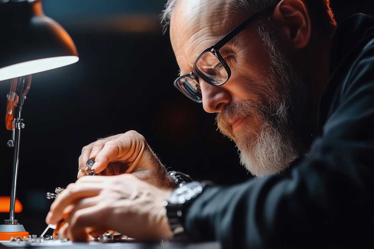 Handwerker-bei-Feinreparatur