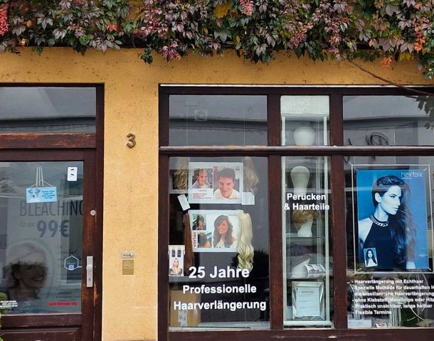 Außenansicht Geschäft Professionelle Haarverlängerung 
