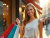 Frau mit Einkaufstaschen beim Shoppen